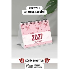 Eldesen Tasarım 2027 Masa Takvimi Spiralli A6 (15X12CM) Orta Boy / Resmi Tatiller ve Hafta Sonları / 12 Aylık