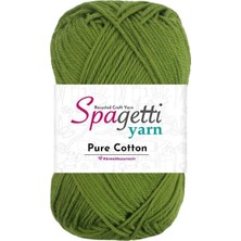 Spagetti Yarn Pure Cotton Yağ Yeşil El Örgü Ipliği
