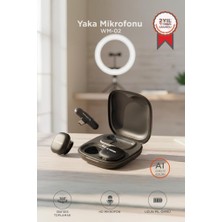 Torima Yaka Mikrofonu Şarj Kutulu Anc Gürültü Önleyici Al Destekli Kablosuz Mikrofon WM02 Siyah