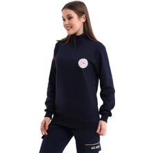 Bilenn Tekstil Acil Sağlık Sweatshirt Kışlık Balıkçı Yaka - Lacivert
