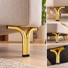 Ratemo Mobilya 4 Adet Gold Metal Kanepe Koltuk Ayağı 18 cm – Tv Ünitesi Mobilya Ayağı Montaj Vidaları Dahil