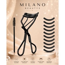 Milano Beautys Kirpik Set, Güzel Kirpik Tarağı,6 Renkli Silikon Pedi ve Maskara Fırçası