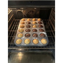 Mnt Mutfak 24'lü Muffin Kek Kalıbı Yanmaz Yapışmaz Paslanmaz Yüzey
