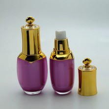 Krem ve Losyon Şişesi 30 ml (2 Adet) Mor Akrilik Boş Şişe
