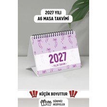 Eldesen Tasarım 2027 Masa Takvimi Spiralli A6 (15X12CM) Orta Boy / Resmi Tatiller ve Hafta Sonları / 12 Aylık