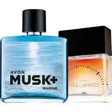 Avon Ferah Koku Erkek EDT 75 ml Musk Marine ve 30 ml Fullspeed Parfüm Hediye Seti