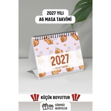 Eldesen Tasarım 2027 Masa Takvimi Spiralli A6 (15X12CM) Orta Boy / Resmi Tatiller ve Hafta Sonları / 12 Aylık
