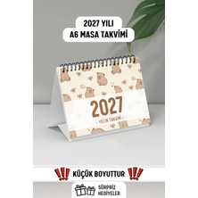 Eldesen Tasarım 2027 Orta Boy Spiralli A6 Masa Takvimi 1 Adet 15X12CM Resmi Tatiller ve Hafta Sonları