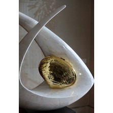 Moom Bag Kadın Gold Oval Deniz Kabuğu Mika Zincirli El Omuz Çantası