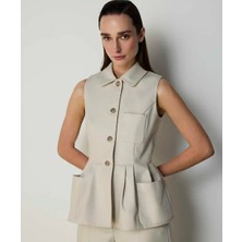 Machka Pileli Peplum Yelek MS1260007003030