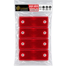 Uldemart 4'Lü Reflektör Seti - WAS Kedi Gözü Reflektör 96 x 42 mm