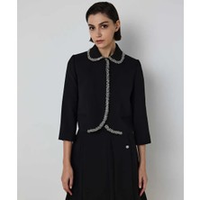 Machka Strass Taş Işlemeli Krep Ceket MS1260005015001