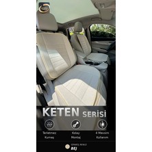 Mısırlı Grup Hyundai Kona (2023-2026) Ön ve Arka Koltuk Terletmez Dolgulu Keten Koltuk Minder / Kılıf Set