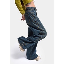 It's Basic Kadın Koyu Kot 2W6-8 Maga Baggy Özel Tasarım Denim Jean