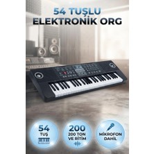 Farbu Oyuncak 54 Tuşlu 200 Farklı Ton ve Ritim Seçenekli 50 Demo Şarkılı Mikrofonlu Eğitici Elektronik Org