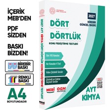 Karakutu Yayınları 2027 YKS-AYT MEBİ-OGM Dört Dörtlük Kimya Pekiştirme Testi A4 Renkli Soru Bankası BASKI ÜCRETİ