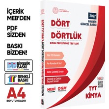 Karakutu Yayınları 2027 YKS-TYT MEBİ-OGM Dört Dörtlük Kimya Pekiştirme Testi A4 Renkli Soru Bankası BASKI ÜCRETİ