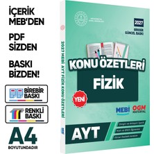 Karakutu Yayınları 2027 YKS-AYT MEBİ-OGM Fizik Pratik Konu Özet Kitabı RENKLİ A4 Boyut Görsel Destekli BASKI ÜCRETİ
