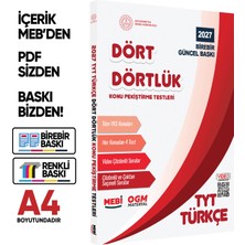 Karakutu Yayınları 2027 YKS-TYT MEBİ-OGM Dört Dörtlük Türkçe Pekiştirme Testi A4 Renkli Soru Bankası BASKI ÜCRETİ
