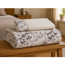 Shules Collection KIZILÇAM VINTAGE DÜZ PİKE TAKIMI – BEYAZ BORDO JAPON ÇAMI DESENLİ – TEK, ÇİFT VE BATTAL BOY