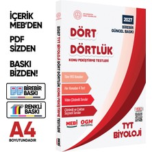 Karakutu Yayınları 2027 YKS-TYT MEBİ-OGM Dört Dörtlük Biyoloji Pekiştirme Testleri Soru Bankası BASKI ÜCRETİ