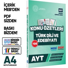 Karakutu Yayınları 2027 YKS-AYT MEBİ-OGM Türk Dili ve Edebiyatı Pratik Konu Özet Kitabı RENKLİ A4 Boyut BASKI ÜCRETİ