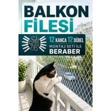 Kts Shop 3x2 Metre Kedi ve Kuş Balkon Filesi – 12'li Kanca ve Dübel Montaj Setli