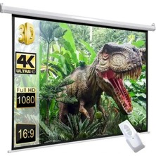 Marvielle Motorlu Duvar Perdesi 200X200 Cm, Beyaz Kasa, Projeksiyon Için Ideal - Projeksiyon Perdesi