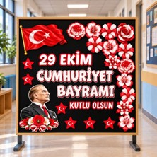 Ti Play 29 Ekim Cumhuriyet Bayramı Hazır Fügür Kesim Pano Süsü Çiçekli