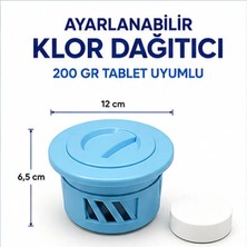 Havuz & Jakuzi Klor Dağıtıcı – 200 gr Tablet Uyumlu Yüzer Dispenser-Açık Mavi