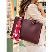 CtStore     Bordo Fularlı Omuz Çantası