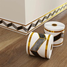 BienHome 10X500 cm Beyaz Gold Gri Siyah Renkler Rulo Halinde Ek Yersiz Tek Parça Xpe Bordür Şerit Kendinden Yapışkanlı Köpük Duvar KAPLAMASI-DW231