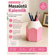 Marvielle Pembe Kalem Şeklinde Masaüstü Organizer, Dekoratif ve Şık Tasarım - Kalem Kutusu