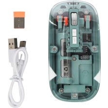 Birsence Bluetooth ve 2.4g USB Destekli Pilli Kablosuz Şeffaf Mouse