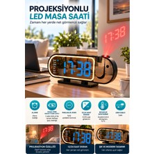 Astraltech Şık Tasarımlı LED Masa Saati Dijital Ekran Alarm 12 24 Saat ve Sıcaklık Göstergeli