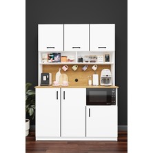 Asra Trend Lüks Kahve Köşesi Dolabı %100 MDF Çok Amaçlı Erzak Depolama Dolabı KAHVE03