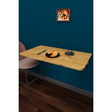 Asra Trend Lüks Duvara Monte Katlanabilir Çalışma Yemek Masası %100 MDF Balkon Bahçe Masası DMM90