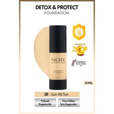 Detox & Protect Foundation Spf 15 Yoğun Kapatıcı Saten Bitişli Fondöten - 01 Beige