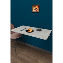Asra Trend Lüks Duvara Monte Katlanabilir Çalışma Yemek Masası %100 MDF Balkon Bahçe Masası DMM90