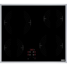 Franke Frsm 604 C T Xs Ankastre Elektrikli Ocak, Inox Çerçeveli Siyah Cam, 60 cm