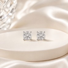 Ozzanova 925 Ayar Gerçek Gümüş 5 mm Zirkon Taşlı Tektaş Küpe Kadın Erkek Çocuk Unisex Çivili Küpe
