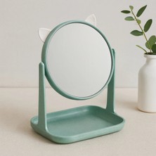 Marvielle 15 cm Yuvarlak Plastik Makyaj Aynası, Kulaklı ve Sepetli, Şık ve Kullanışlı - Makyaj & Takı Organizeri