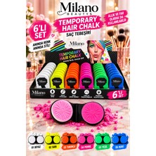 Milano Beautys 6’lı Renkli Saç Tebeşiri Seti – Geçici Saç Renklendirici, Allık & Far Kullanımlı