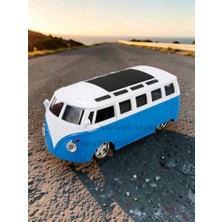 Nostaljik Lezzetler Nostaljik Mavi Volkswagen Type 2 Type 2 Split Screen Sesli ve Işıklı ( 1/36 Ölçek ) Metal Çek Bırak Kapılar Açılır Model Araba