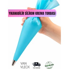 Silikon Krema Torbası – Yıkanabilir, Tekrar Kullanılabilir Pasta Süsleme Torbası, Dayanıklı Malzeme