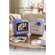 Torima Dijital Fotoğraf Makinesi Çocuk Termal Resim Baskılı Yazıcı Kamera Video Makinesi CMR15 Mor