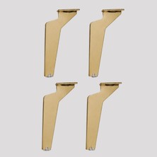Ratemo Mobilya Premium Gold Kanepe Koltuk Ayağı 4’lü Set – Lazer Kesim Metal Mobilya Ayağı – Montaj Vidaları Dahil