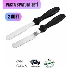 2’li Pasta Sıvama Spatula Seti – Düz ve Eğik Çelik Spatula, Pasta Krema Yayma Spatulası Takımı