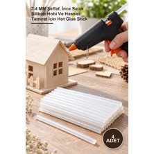 Yenilig 4 Adet Ince Mum Silikon Çubuğu – 7.4 mm Şeffaf, Ince Sıcak Silikon Hobi ve Hassas Tamirat Için Hot Glue Stick