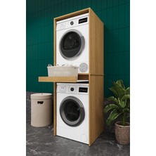 Asra Trend Lüks Çekmeceli Çamaşır Makinesi Dolabı %100 MDF Çamaşır Kurutma Banyo Dolabı BD05